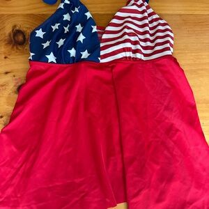 Large Patriotic swim suit top